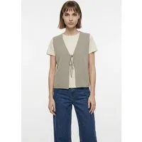 pieces Strickweste PCBREE SL TIE KNIT VEST NOOS BC mit Bindeband