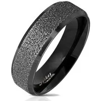 BUNGSA Fingerring 52 (16.6) schwarz Ring sand-gestrahlt abgerundete aus Edelstahl Unisex (Ring, 1-tlg), Damen Herren