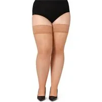 Bellivalini Halterlose Strümpfe Damen mit Spitze Plus Size 20 DEN BLV-1126