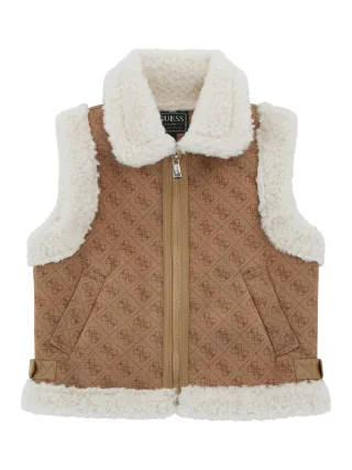 Guess Kids - FAUX SUEDE SL VEST 4G AOP MID BROWN - Gr. - 10
