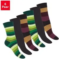 Footstar Socken Damen & Herren Ringel Socken (6 Paar)