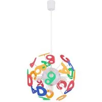 GLOBO LIGHTING Hängeleuchte, Leuchtmittel nicht inklusive, Kinderleuchte Hängeleuchte Kinderzimmerlampe Buchstaben bunt 4-Flammig