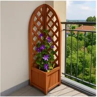 HTI-Living Pflanzkübel Pflanzkübel mit Rankgitter Heidi Braun (Stück, 1 St., 1x Pflanzkübel mit Rankgitter), Blumenkasten mit Spalier Holz