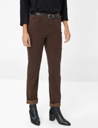 Brax Damen Five-Pocket-Hose Style MARY DARK CHOCOLATE, dunkelbraun, Gr. 46K