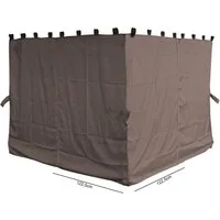 Quick Star Pavillonseitenteil 4 Seitenteile ohne Fenster Pavillon Paris 3x3m Taupe, 245x195 cm, Gesamtlänge: ca 9,80m