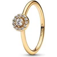Pandora Fingerring Halo-Ring für Damen mit Zirkonia, PANDORA Timeless, IP Gold