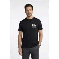 Calvin Klein Jeans T-Shirt Rundhalsausschnitt, reine Baumwolle, großer Rückendruck