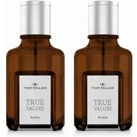 TOM TAILOR Eau de Toilette True Values For Him Eau de Toilette Doppelpack 2 × 30 ml, Doppelpack mit 2 × 30 ml – ideal für Alltag und Reisen