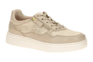 Gabor 86.408.63 Beige Halbschuhe Sneaker Flechtmuster Metallic XL-ExtraLight