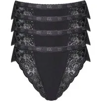 sloggi Tai-Slip Chic (4er Pack) hoher Beinausschnitt, feminin, Spitzeneinsätze, weich, elastisch