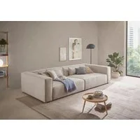 LeGer Home by Lena Gercke 3-Sitzer PIARA XXL Struktur, Sofa mit Kedernaht, schwarze Füße, bequemer Sitzkomfort, extra tiefe Sitzfläche