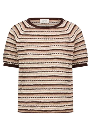 CARTOON - Gestreifter Strickpullover braun - Gr. - 44