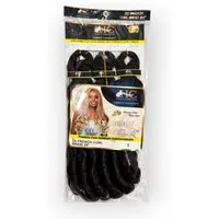 HC Kunsthaar-Extension French Curl Crochet Braid 3X, 24 Zoll (60 cm), 250 g, Voluminös, Lockig, Hitzebeständig, Weich, Natürlich, Vielseitig