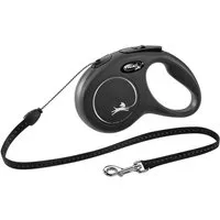 flexi Flexileine FLEXI Rollleine New CLASSIC Seil - 5m, bis 12kg Farbe: Schwarz