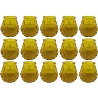 Jean Products Duftkerze 15 Citronella Kerzen Glas Gelb Mückenschutz Outdoor Ø70mm (Set, 15-tlg., Citronella Kerze im Glas), Mückenschutz Insektenschutz Zitronenduft Mückenabwehr Mückenschreck