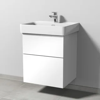 Sanipa 3way Waschtischunterbau zu Laufen Pro S Waschtisch mit 2 Auszügen, Weiß-Glanz SF76578
