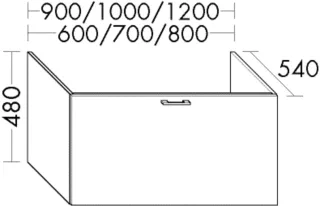 Burgbad Waschbecken-Unterschrank System 30 Preisgruppe 1 Aqua 480x1000x540 Tectona Dekor Zimt WTU107AF6316