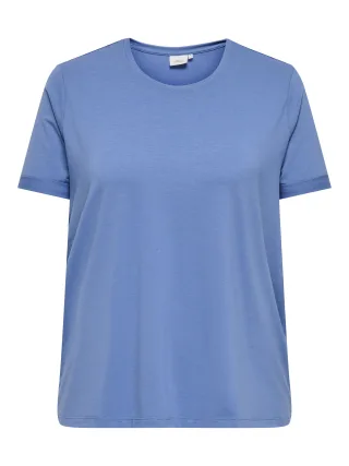 ONLY CARMAKOMA - CARMOSTER S/S FOLD UP TOP JRS NOOS Blue Yonder - Gr. - 48