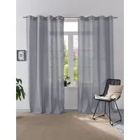 OTTO home Vorhang Linsdorf (1 St), Ösen, halbtransparent, Leinenstruktur