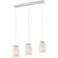 Reality Leuchten LED Pendelleuchte dreiflammig mit Dekorstanzung, B: 71cm, dimmbar, LED wechselbar, warmweiß, ausgefallene Esstisch-Lampe, Esszimmerlampe hängend inkl. E27 LEDs