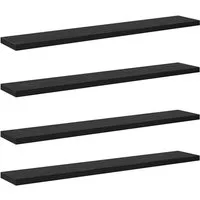 vidaXL Bücherregal Regalbrett 4 pcs Schwarz 60 x 10 x 1,5 cm Holzwerkstoff, 4-tlg.