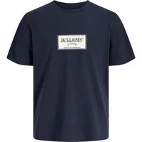 Jack & Jones Rundhalsshirt Jack&Jones XXL T-Shirt navy Print JORFREDERIKSBERG