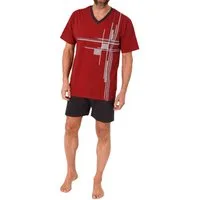 Normann Pyjama Normann Herren Schlafanzug kurzarm Shorty mit stilvollen Frontprint