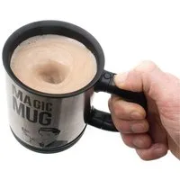 Goods+Gadgets Tasse GOODS+GADGETS Kaffeebecher selbstrührend–Edelstahl Tasse & Trinkbecher, Edelstahl, Kaffeebecher Kaffeetasse Thermosbecher