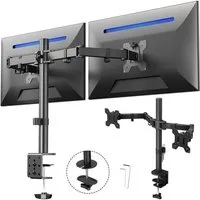 AKKEE Monitor-Halterung Bildschirmhalterung, 2 Monitore, 13"-30" Doppelarm, (bis 30 Zoll, VESA 75x75-100x100)