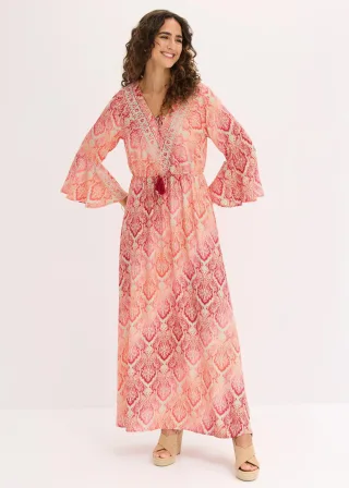 bonprix Maxikleid aus fließender Viskose, rot, Gr.36, sommerliches Maxikleid aus fließender Viskose, aus Viskose