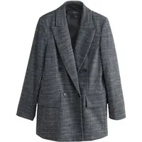 Next Jackenblazer Zweireihiger, langer Blazer mit Kreuzschraffur (1-tlg)