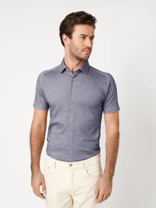 DESOTO - Casual Kent 1/2 blue oxford - Gr. - XL