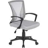 Yaheetech Bürostuhl aus Mesh-Gewebe Höhenverstellbarer Schreibtischstuhl, Ergonomischer Drehstuhl Arbeitsstuhl Computerstuhl mit Wippfunktion