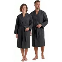 NYVI Bademantel Bademantel NYVISpa Waffelpique Baumwolle Unisex für Damen & Herren, Waffelpiqué, Schalkragen, Luftig Leicht Atmungsaktiv - perfekt für Sommer - für Männer & Frauen