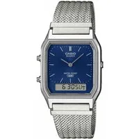 CASIO VINTAGE Chronograph AQ-230EM-2AEF, Quarzuhr, Armbanduhr, Damenuhr, Herrenuhr, Edelstahlarmband, analog