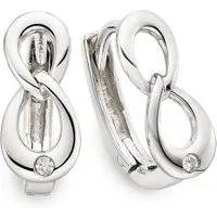 Firetti Paar Creolen Schmuck, Geschenk, Silber rhodiniert, Unendlichkeitsschleife/Infinity, mit Zirkonia (synth)