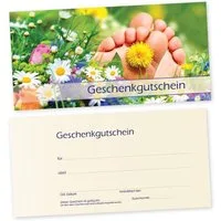 cosmeticPlus Geschenkkarte 50 Gutscheinkarten für Fußpfleger und Podologen (zum Verkaufen), glänzende Vorderseite