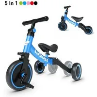 besrey Dreirad Kinderdreirad 5-in-1 Laufrad Lauffahrrad Geschenk für Kinder, Das Design ohne Kanten und Ecken, Sicherheit &Robuster Stahlrahmen