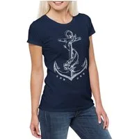 Urban Backwoods Print-Shirt Anchor II Damen T-Shirt Anker Tattoo Segler Segeln Sport Sports Sailor (1-tlg) Matrose Segelboot Sailboat Sail