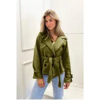 Worldclassca Trenchcoat Worldclassca Kurzer Doppelreihiger TRENCHCOAT Jacke Reverskragen