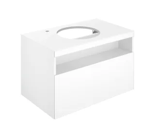Keuco Stageline Waschtischunterbau 80,0 x 55,0 x 49,0 cm, Hahnloch links, mit Auszug, mit Fachbeleuc 32864180100
