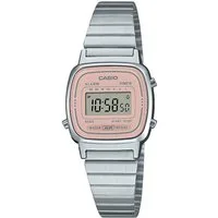 CASIO VINTAGE Chronograph LA670WEA-4A2EF, Quarzuhr, Armbanduhr, Damenuhr, Digitaluhr, Datum, Edelstahlarmband