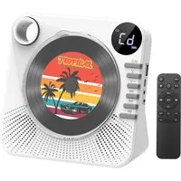 Greadio Tragbarer CD Player mit Bluetooth, Fernbedienung, HiFi,EQ Sound tragbarer CD-Player (Bluetooth 5.1, AUX/USB, für Zuhause, Weiß/Schwarz)