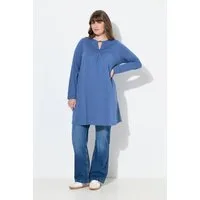 Ulla Popken Longshirt Longshirt A-Linie Tunika-Ausschnitt Langarm