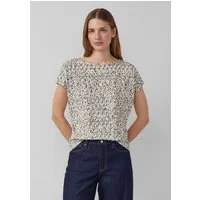 s.Oliver Kurzarmshirt T-Shirt Fließendes Jersey-Shirt mit überschnittenen Schultern