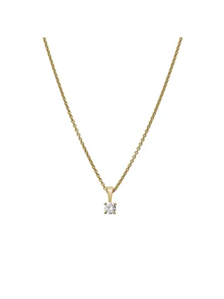 Lyomi Anhänger mit Kette 585/- Gelbgold 1 synth. Diam. 0,20 ct.