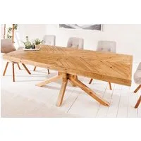 riess-ambiente Esstisch MOSAIK 160cm natur - recycelte Pinienholz, Sterngestell (Einzelartikel, 1-St), mit Mosaik-Bohlenoptik & Platz für 6 Personen – ideal für Esszimmer