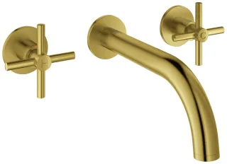 GROHE 3-Loch Waschtischarmatur Atrio 20661 FMS Kreuz-Griff cool sunrise gebürstet, 20661GN0 20661GN0