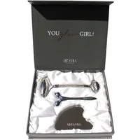 ARI ANWA Skincare Gesichtsmassagegerät Face Yoga Set: Edelstahl Gua Sha, Edelstahl Roller & 3D Massager
