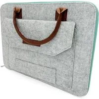 Oxcid Laptoptasche bis 15.6 Zoll Notebooktasche für Macbook Pro, Air, Surface (1-tlg), Filz, mit Zubehörfach, Kunstleder